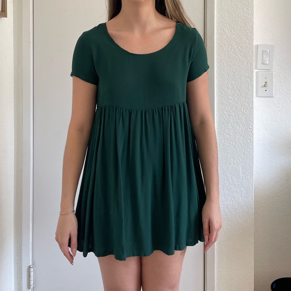 COPY - American apparel green short sleeve, baby doll dress